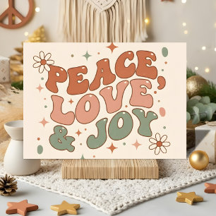 Paz Amor Alegría Navidad Retro Boho