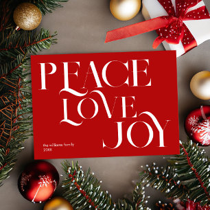 Paz Amor Alegría Rojo Blanco Elegante Navidad