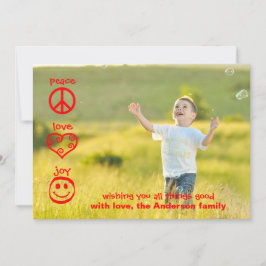 Paz, Amor, Alegría - Tarjeta de Navidad