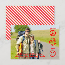 Paz, Amor, Alegría - Tarjeta de Navidad 3x5