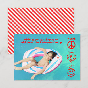 Paz, Amor, Alegría - Tarjeta de Navidad de 3x5