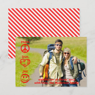 Paz, Amor, Alegría - Tarjeta de Navidad de 3x5