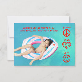 Paz, Amor, Alegría - Tarjeta de Navidad de 3x5