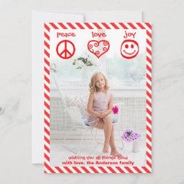 Paz, Amor, Alegría Vertical - Tarjeta de Navidad 3