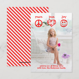 Paz, Amor, Alegría Vertical - Tarjeta de Navidad d