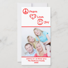 Paz, Amor, Alegría Vertical - Tarjeta fotográfica