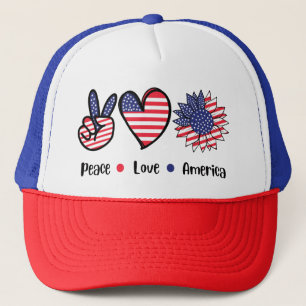 Paz Amor América Sombrero Patriótico del 4 de Juli