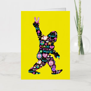Paz Amor Bigfoot Hippie Divertido Amante de Bigfoo