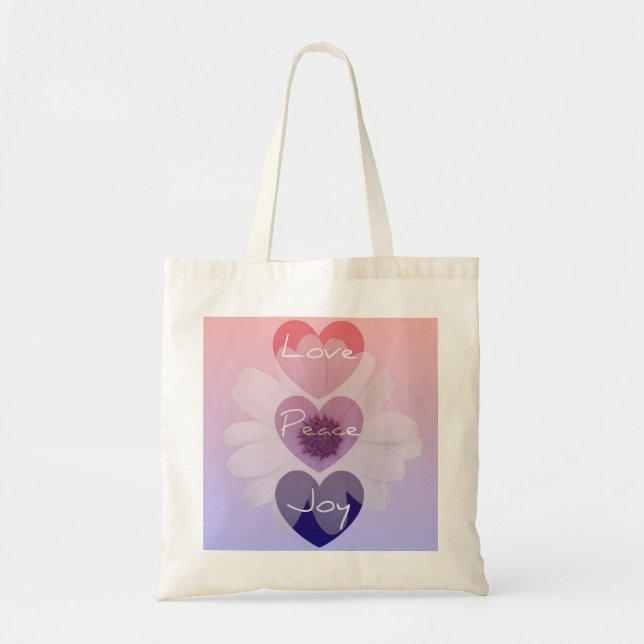 Paz, amor, bolso de la flor de la alegría (Frente)