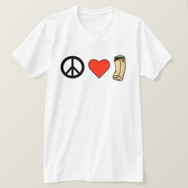 Paz, amor, camiseta con burrito (Anverso del diseño)