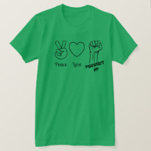 Paz, amor, camiseta de la AF feminista