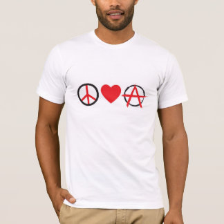 Paz, amor, camiseta de la anarquía