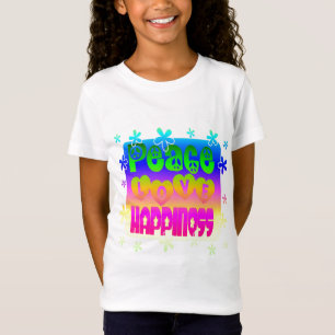 Paz, amor, camiseta de la felicidad