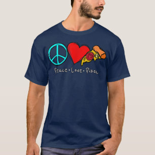 Paz, amor, camiseta Pizza