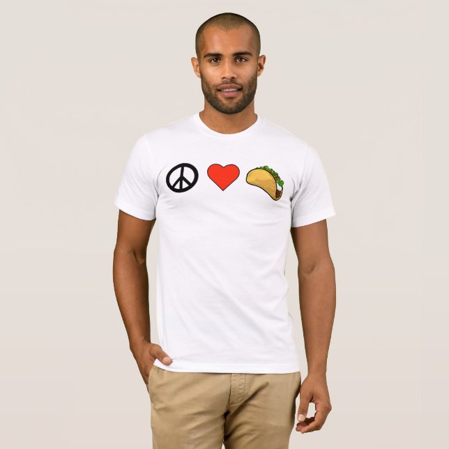 Paz, amor, camiseta Taco (Anverso completo)