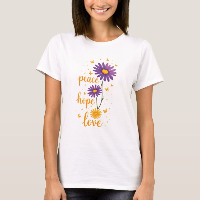 Paz Amor Esperanza Camiseta Inspiradora Positivida (Anverso)