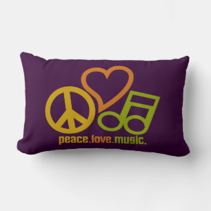 Paz-Amor-Música personalizado lanzar almohada