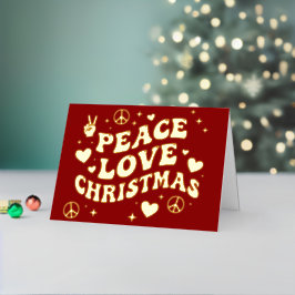 Paz Amor Navidad Retro Groovy