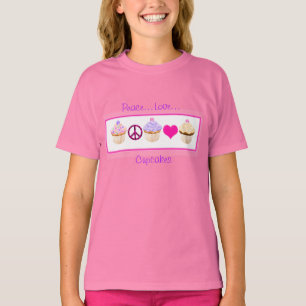 Paz, amor, pasteles de camiseta para niños