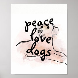paz amor perros cita arte de perros acuarela