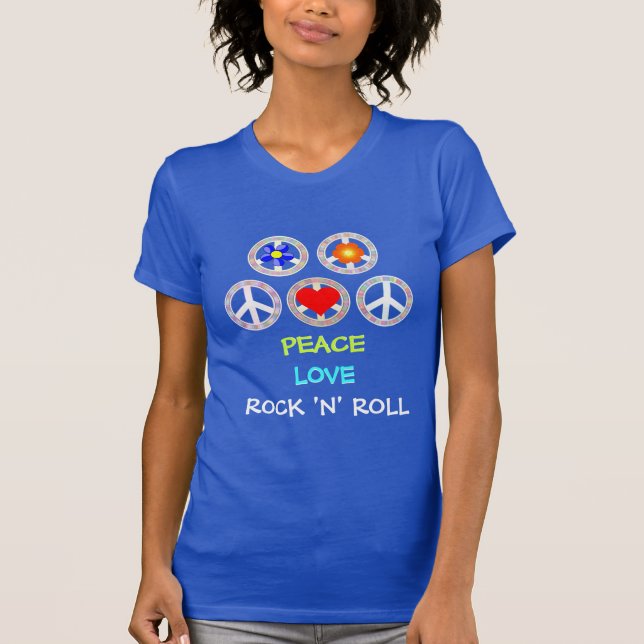 PAZ, AMOR, ROCK 'N' ROLL Camiseta (Anverso)