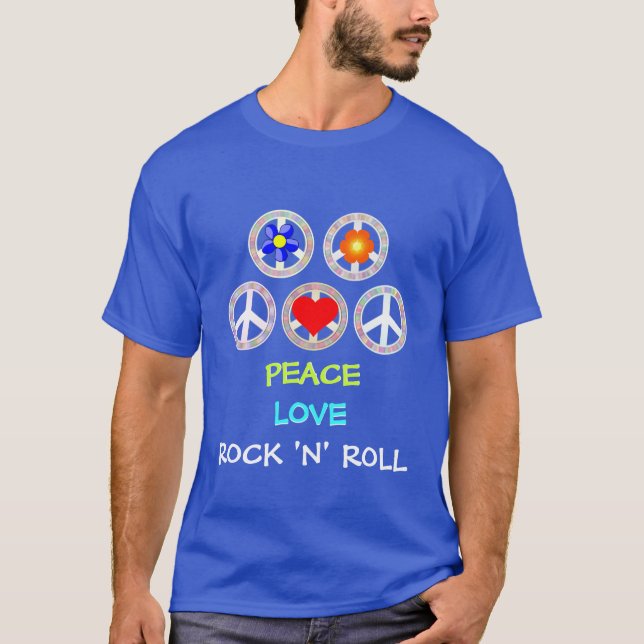 PAZ, AMOR, ROCK 'N' ROLL Camiseta (Anverso)