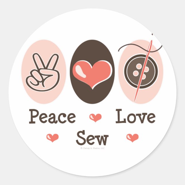 Paz Amor Sew Pegatinas de coser (Anverso)
