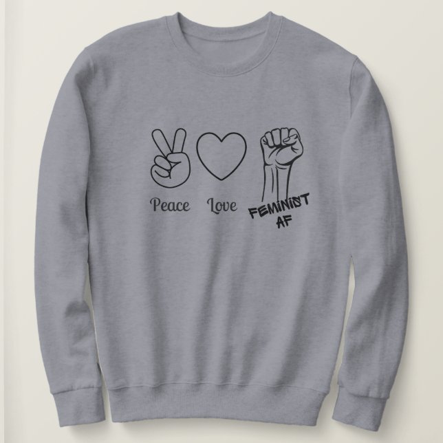 Paz, amor, sudadera afroamericana feminista (Anverso del diseño)