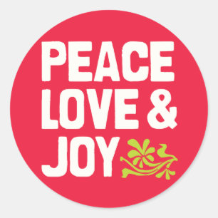 Paz, amor y alegría Pegatinas