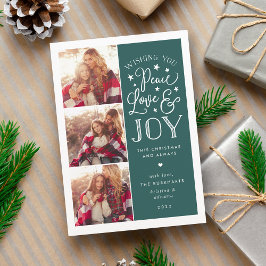 Paz, amor y alegría | Tarjeta fotográfica de Navid