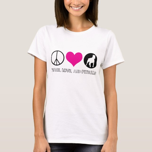 Paz, amor, y camiseta de las señoras de Pitbulls (Anverso)
