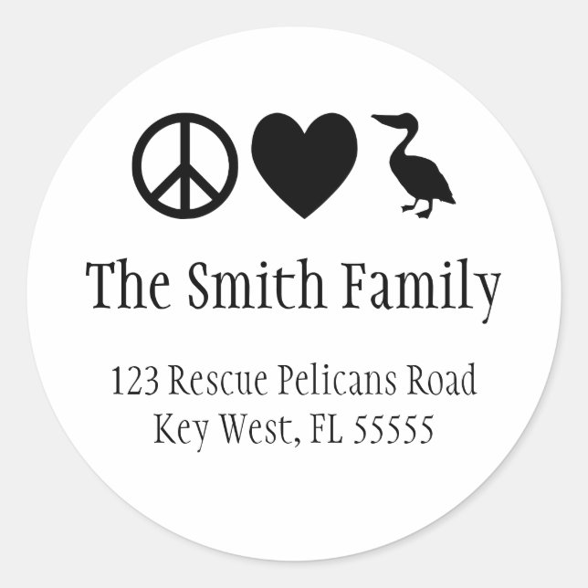 Paz Amor y Pegatina Pelícanos (Anverso)