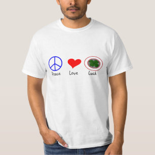 Paz, amor y suerte - camiseta de valor