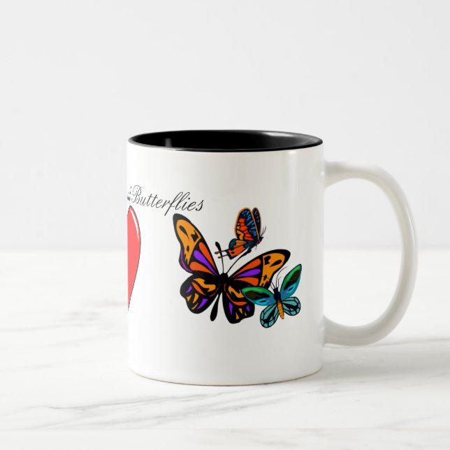 Paz, amor, y taza de las mariposas (Derecha)