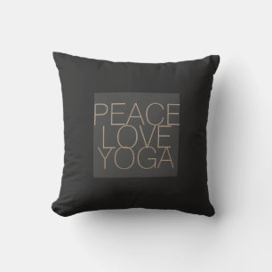 paz amor yoga cita almohada de gris