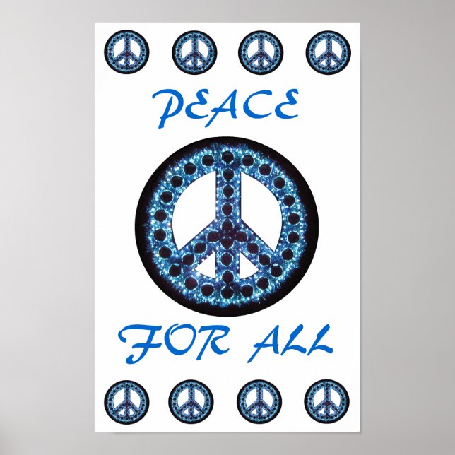 paz azul para todos los posters (Frente)