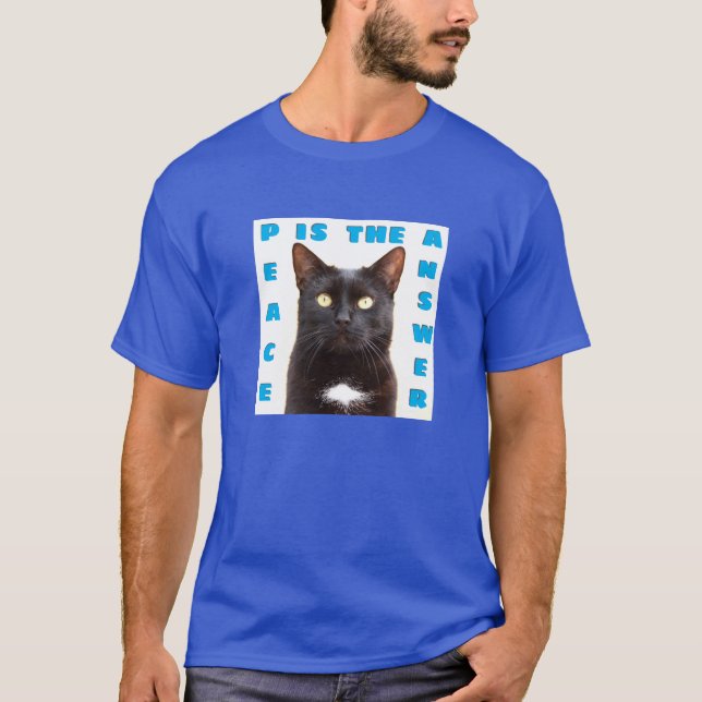 Paz - Camiseta de gato (oscura) (Anverso)