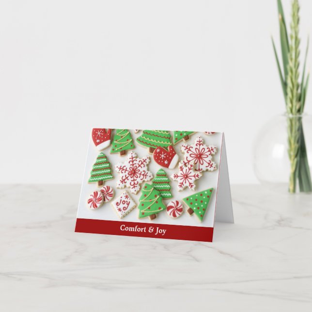Paz, comodidad, y tarjeta de Navidad de la alegría (Anverso)