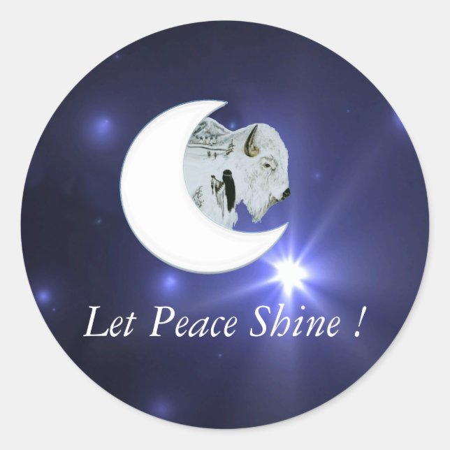 Paz de búfalo blanco - Pegatina (Anverso)