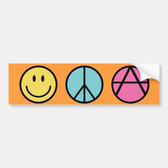 Paz de la felicidad y pegatina para el parachoques (Frente)