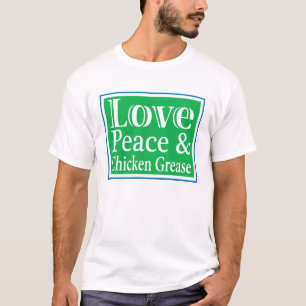 Paz del amor y camiseta para hombre de la grasa