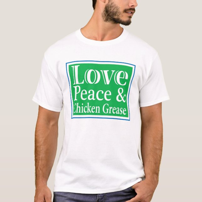 Paz del amor y camiseta para hombre de la grasa (Anverso)