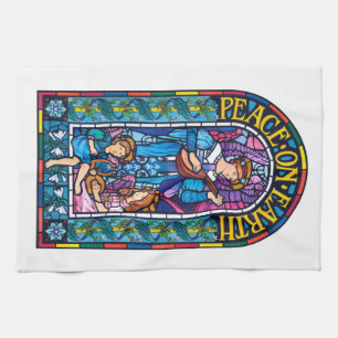 Paz del ` de la toalla de té en vidrio manchado de