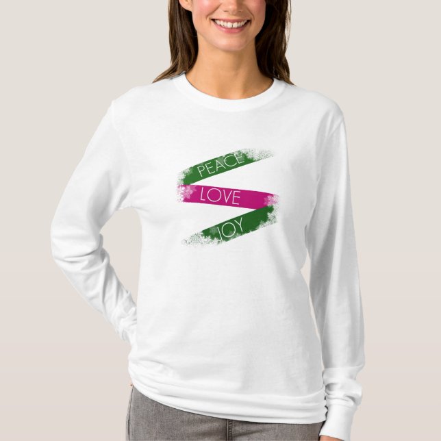 Paz del navidad, amor, camiseta de los copos de (Anverso)