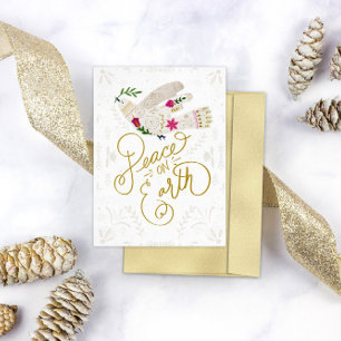 Paz Elegante en la Tarjeta de Navidad de la Paloma