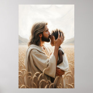 Paz en Cristo Jesús y Niño Negro Arte Cristiano Wa