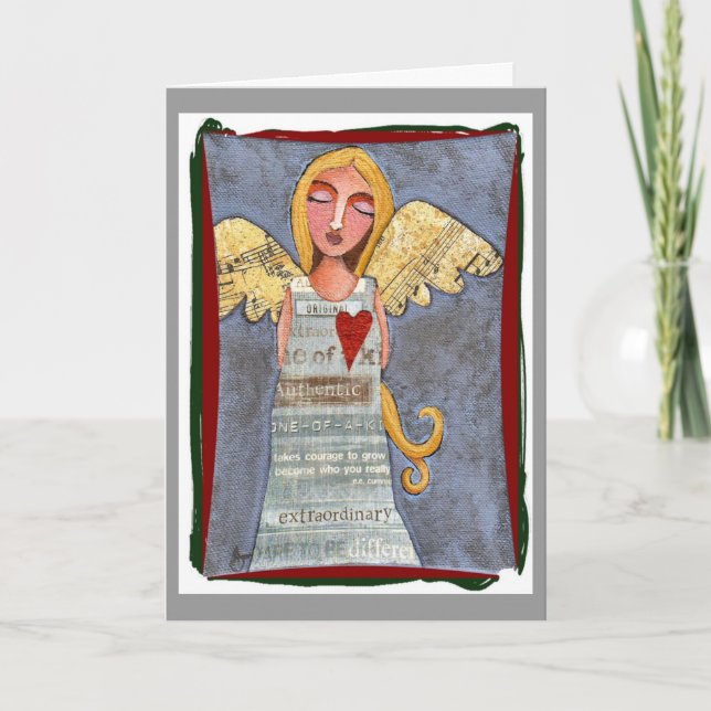Paz en el ángel de la tierra - tarjeta de Navidad (Anverso)