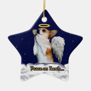 Paz en el ornamento de la estrella del ángel de