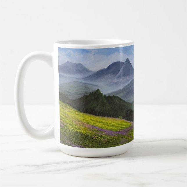 "Paz en el valle" taza de café de 15 onzas (Izquierda)