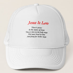 Paz en gorras de malla de jesus